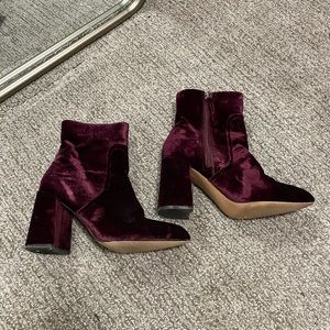Steve Madden Burgundy Velvet Boots